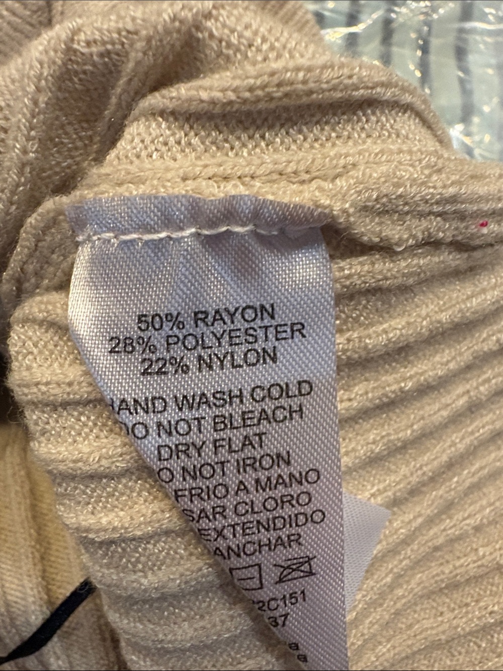 One-Shoulder Ribbed Sweater Top - Beige - Picture 5 of 5